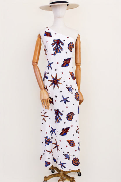 Vestido de caracoles, nuevo de lino | Talla s