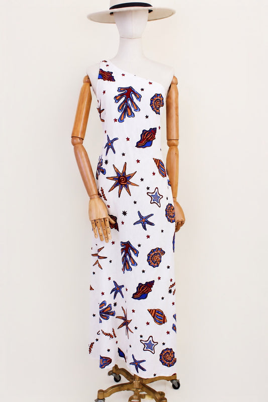 Vestido de caracoles, nuevo de lino | Talla s