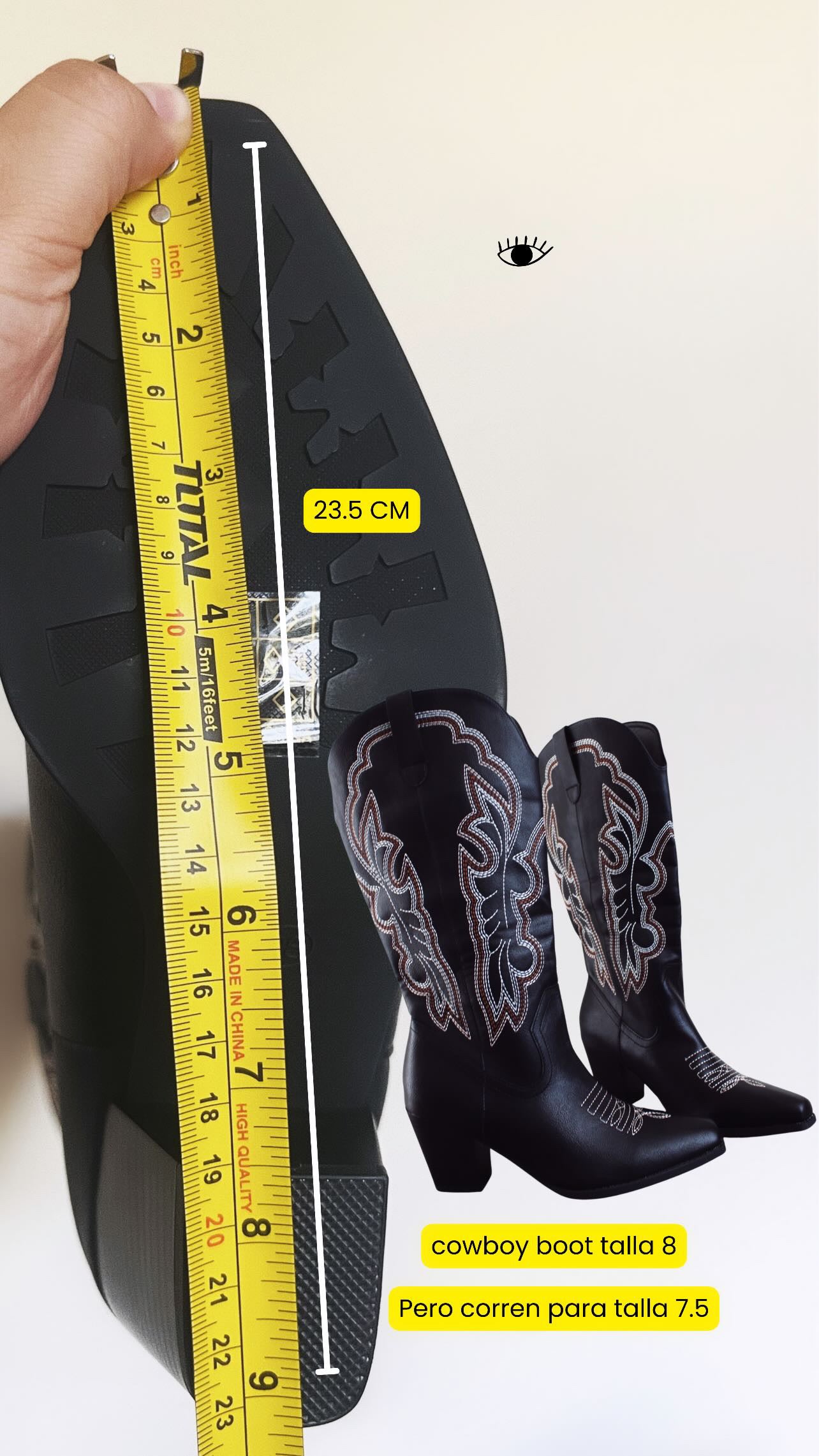 Botas vaqueras nuevas | Talla 7.5
