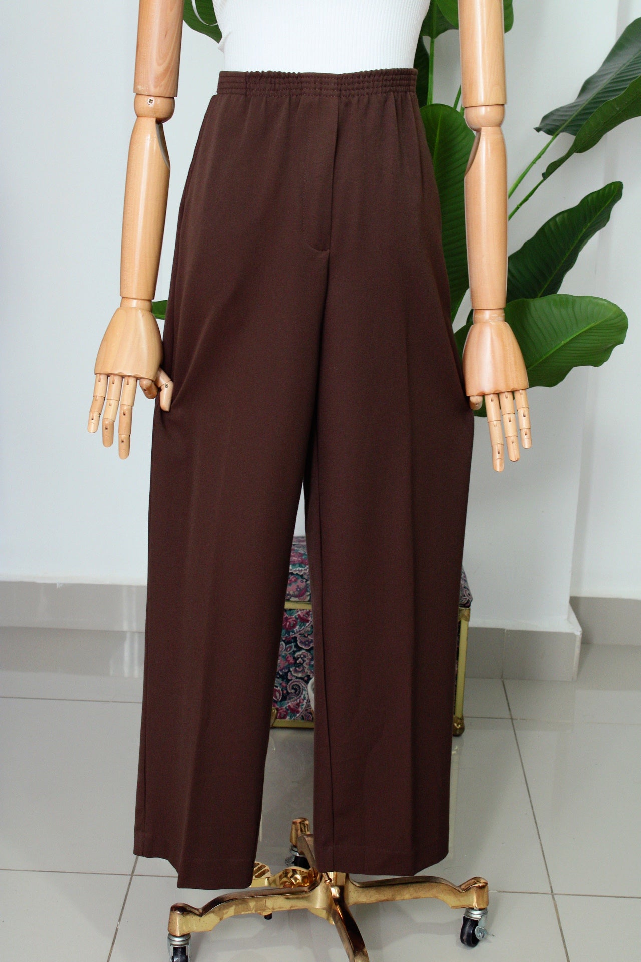 Pantalón de vestir con elástico en la cintura | Talla L