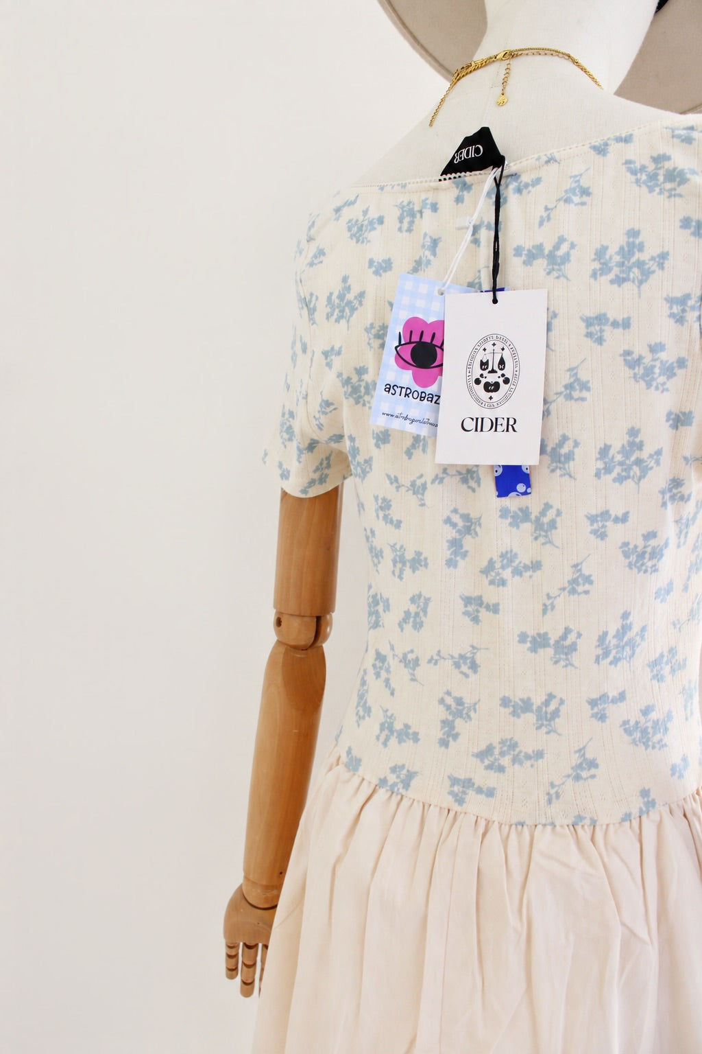 Cider Floral Print Knotted Mini Dress, NEW | Talla M