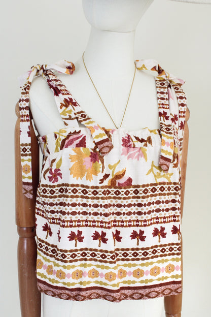 Crop top de lino nuevo | Talla XS
