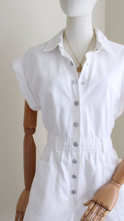 Denim romper blanco nuevo | Talla S