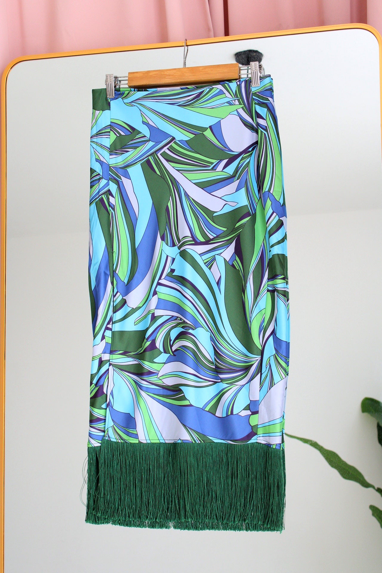 Falda midi de seda, nueva | Talla S/M