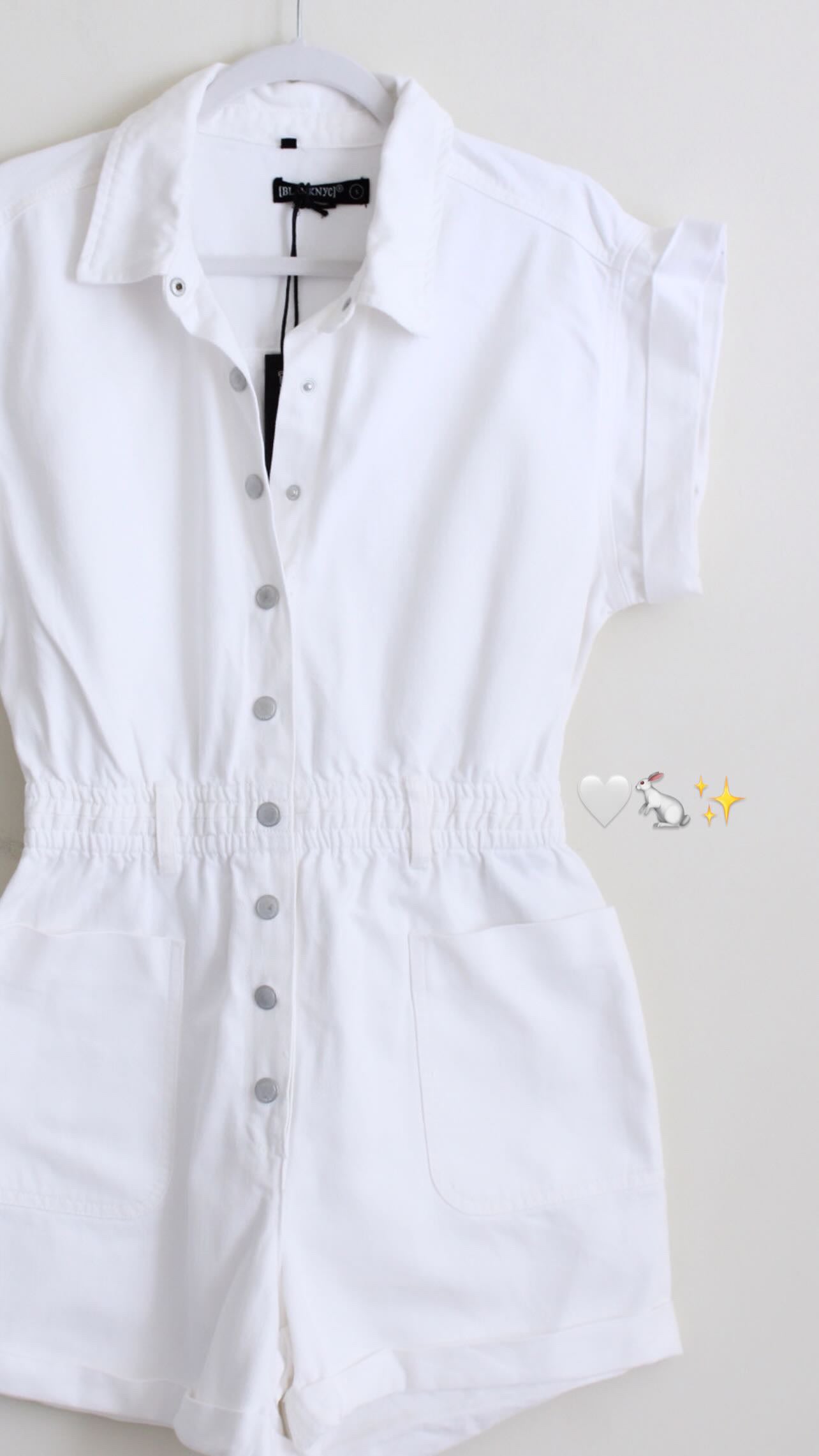 Denim romper blanco nuevo | Talla S