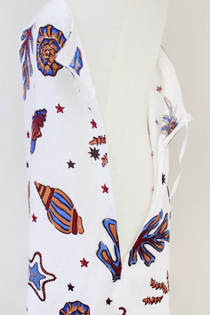 Vestido de caracoles, nuevo de lino | Talla s