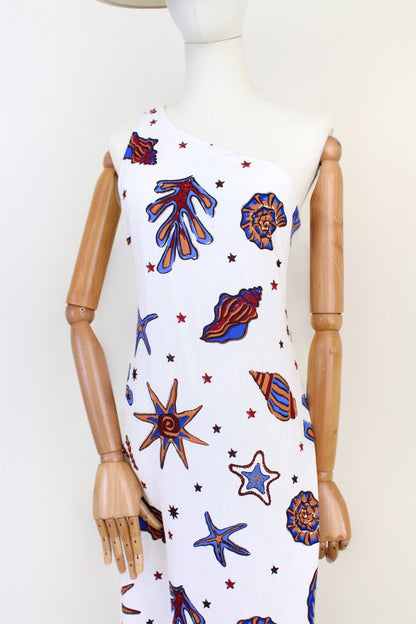 Vestido de caracoles, nuevo de lino | Talla s