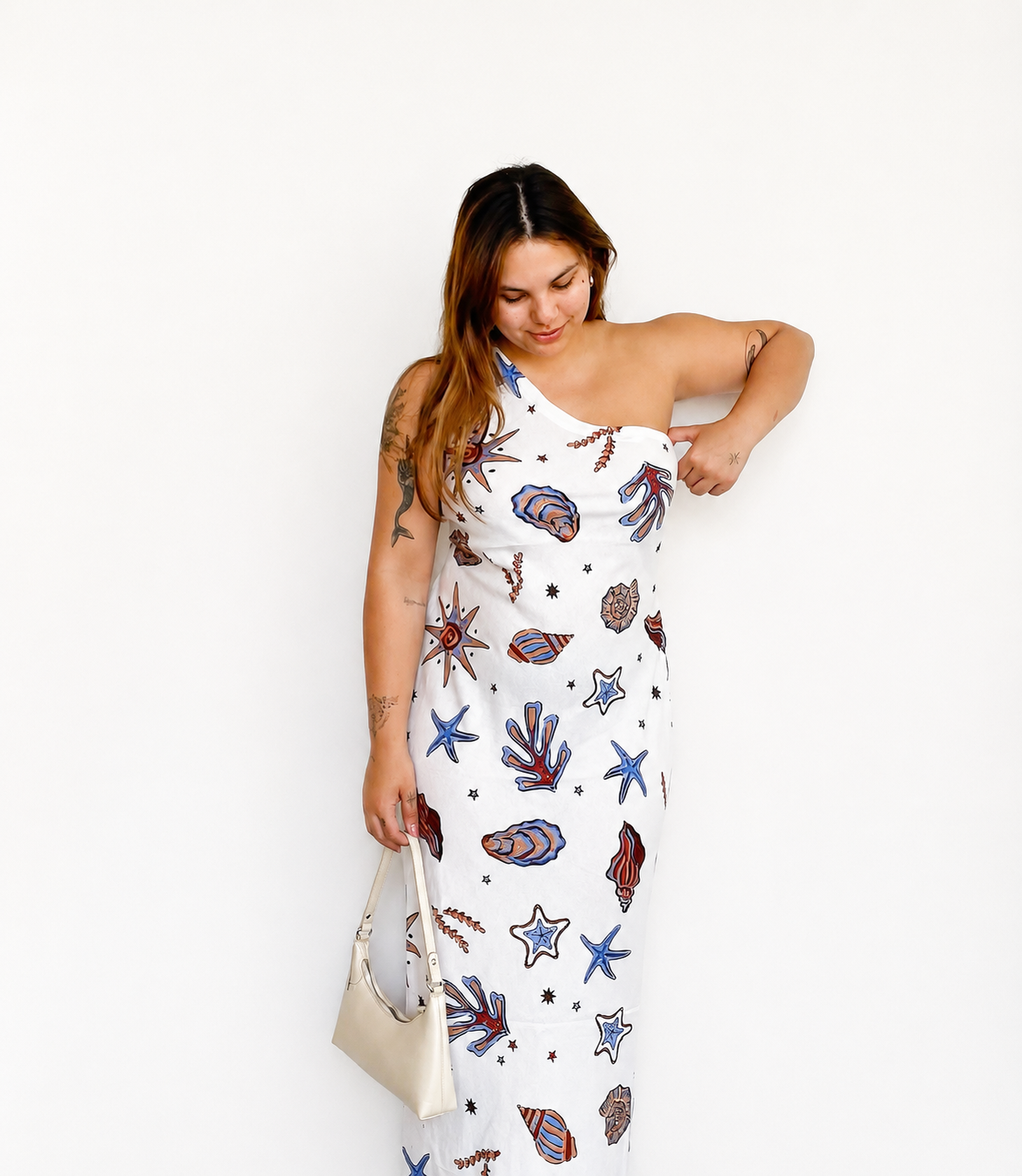 Vestido de caracoles, nuevo de lino | Talla s